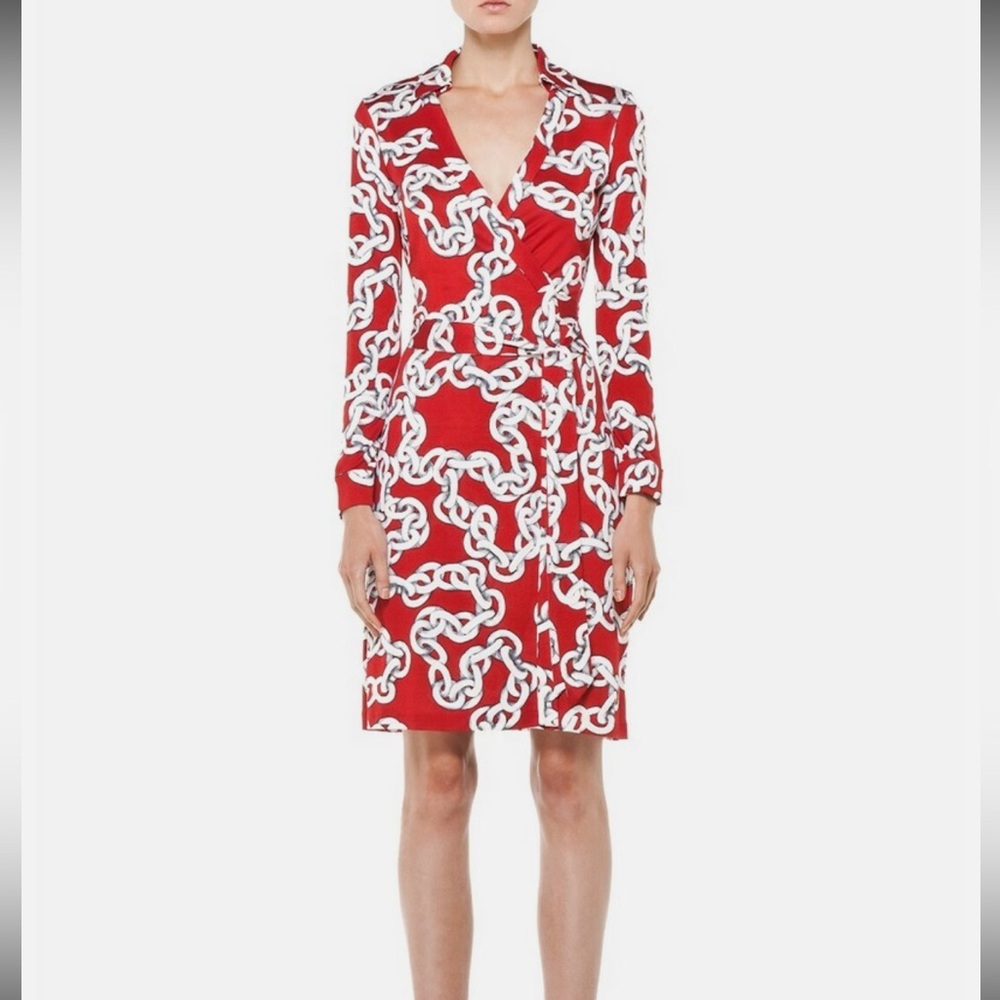 Diane Von Furstenberg Chains Silk wrap dress Dress